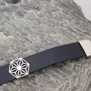 Blue Leather Bracelet